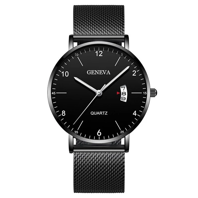 WU气质手表新款男士商务休闲简约石英手表男款网带腕表批发直供网