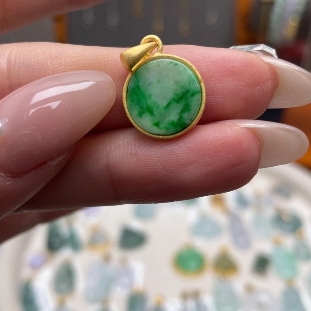 翡翠银S925镶嵌吊坠(不含链)