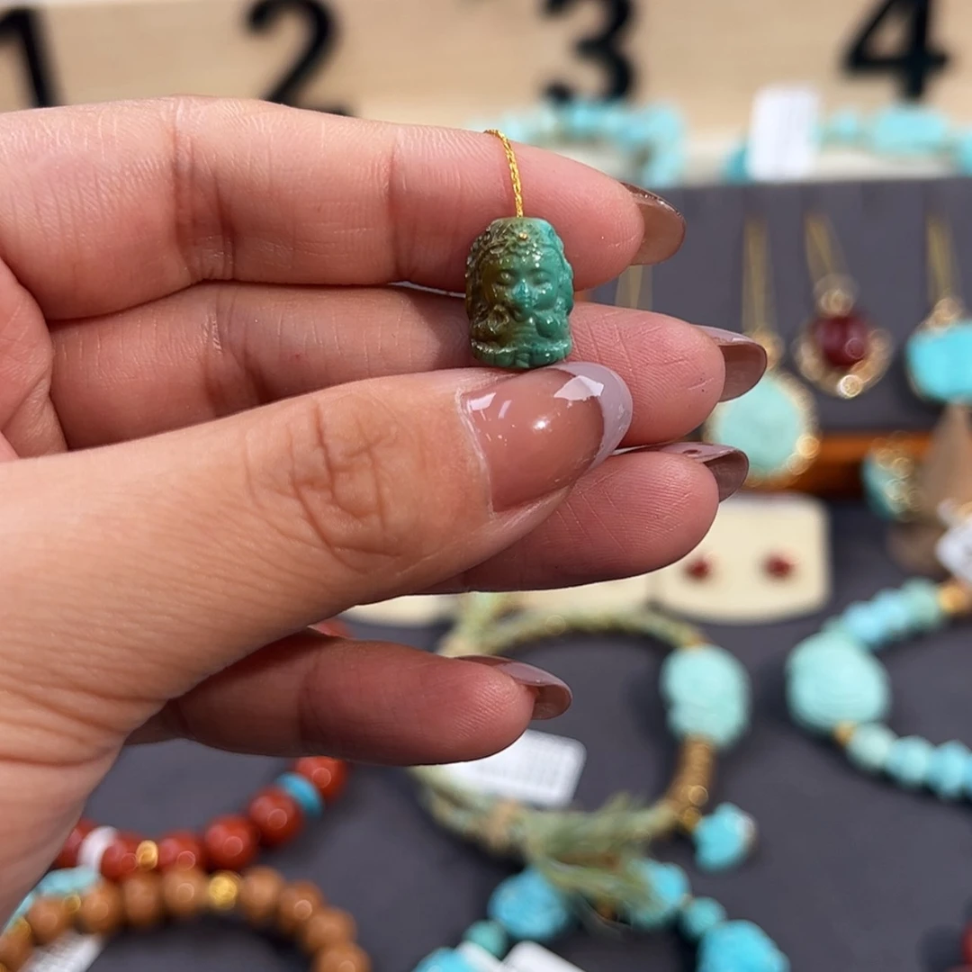 【闪购商品】未镶嵌绿松石把件象神配饰