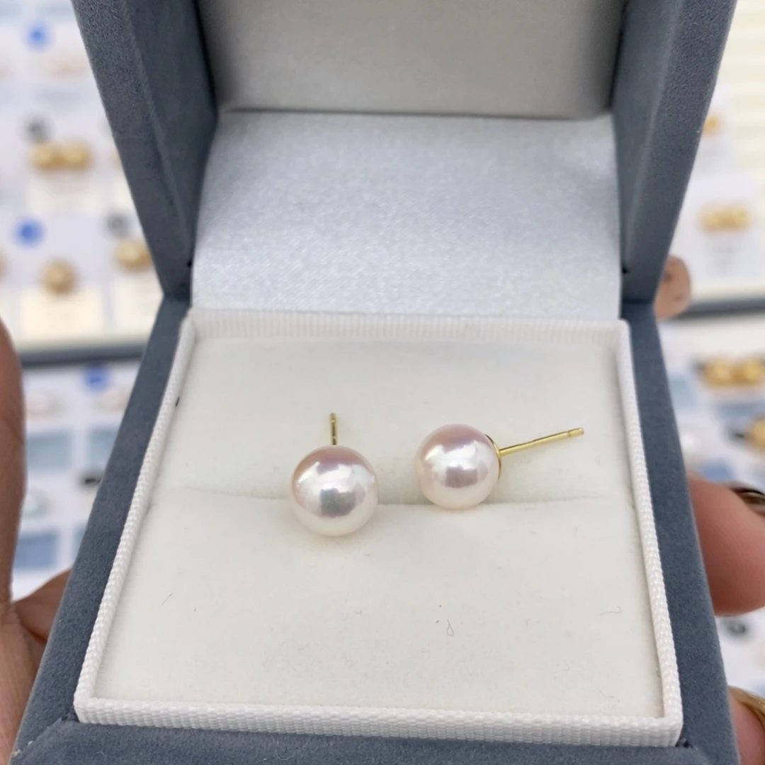 海水珍珠银S925镶嵌特选天女Akoya8-8.5