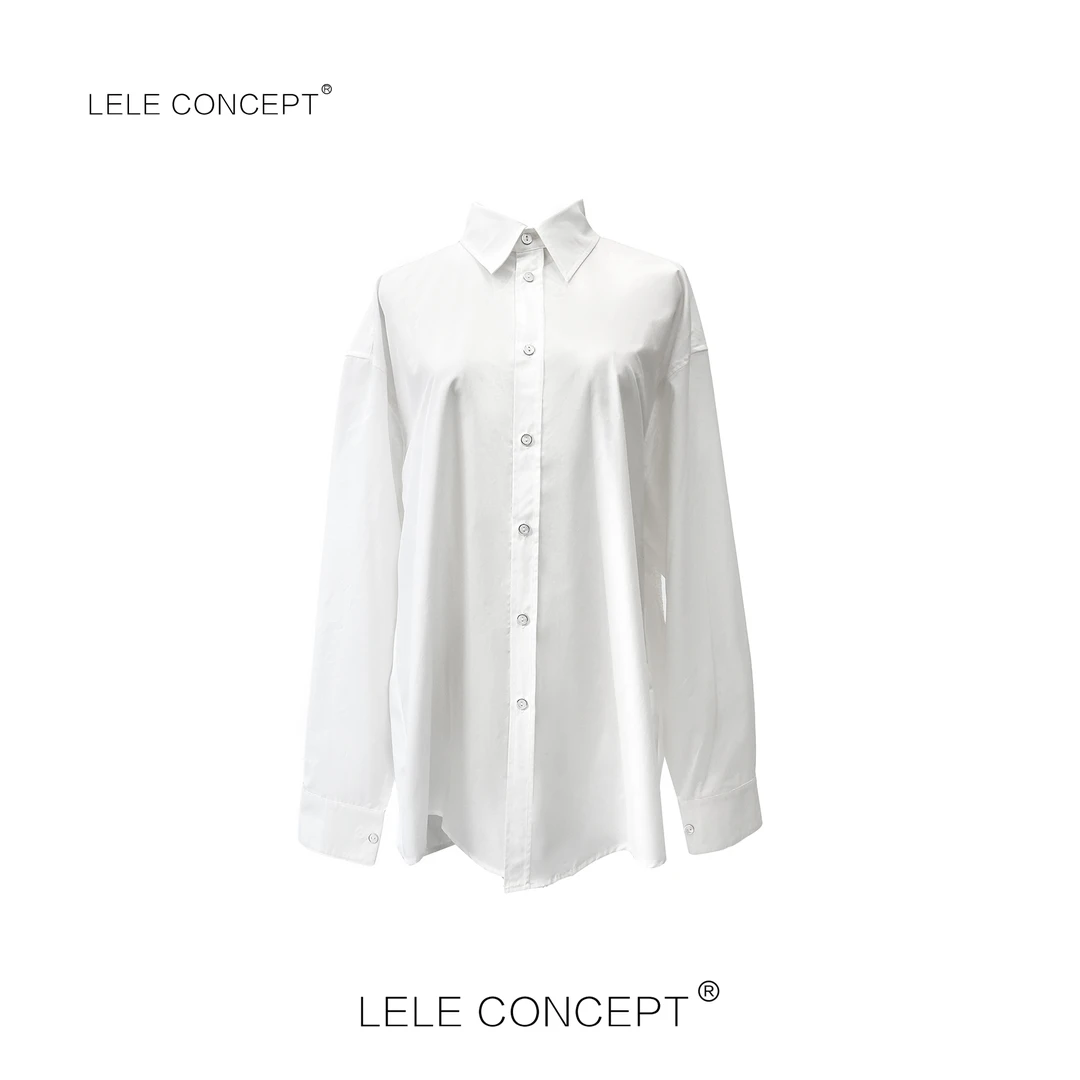 LELE CONCEPT｜时尚百搭后字母亮片白衬衫S0788