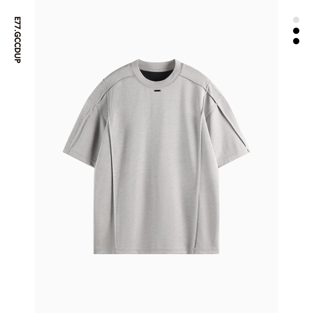 夏季新款纯色短袖莫代尔时尚百搭简约高级感男装圆领T恤93087