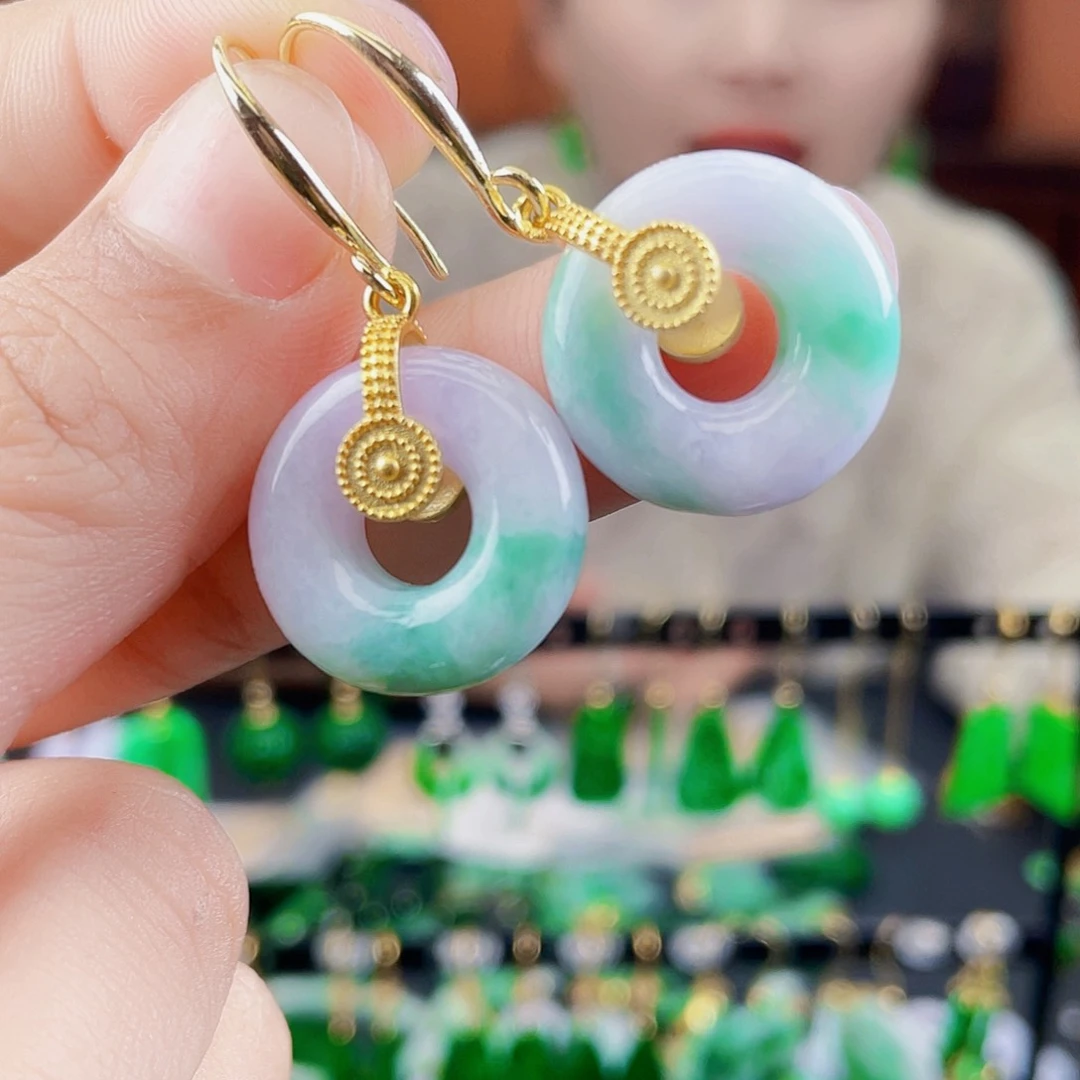 翡翠未镶嵌耳饰饰品