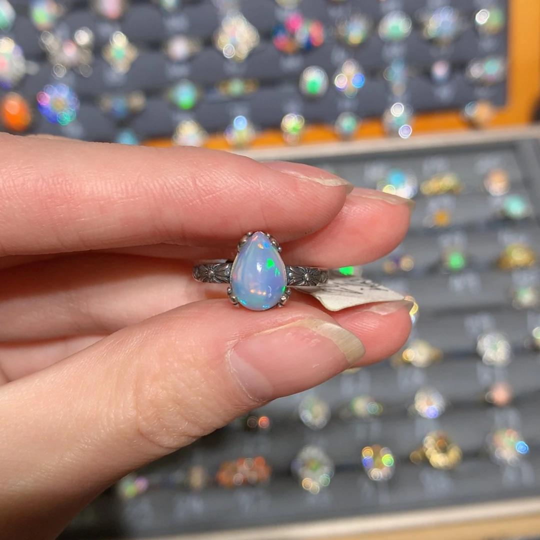 银S925镶嵌欧泊戒指t