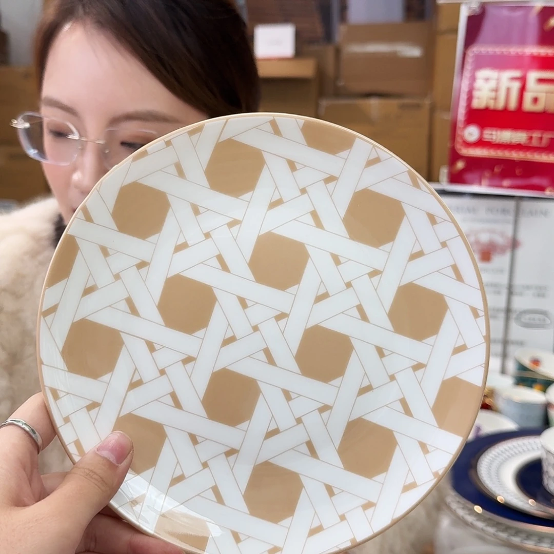 骨瓷高骨骨瓷8英寸20cm平盘一只外贸骨瓷