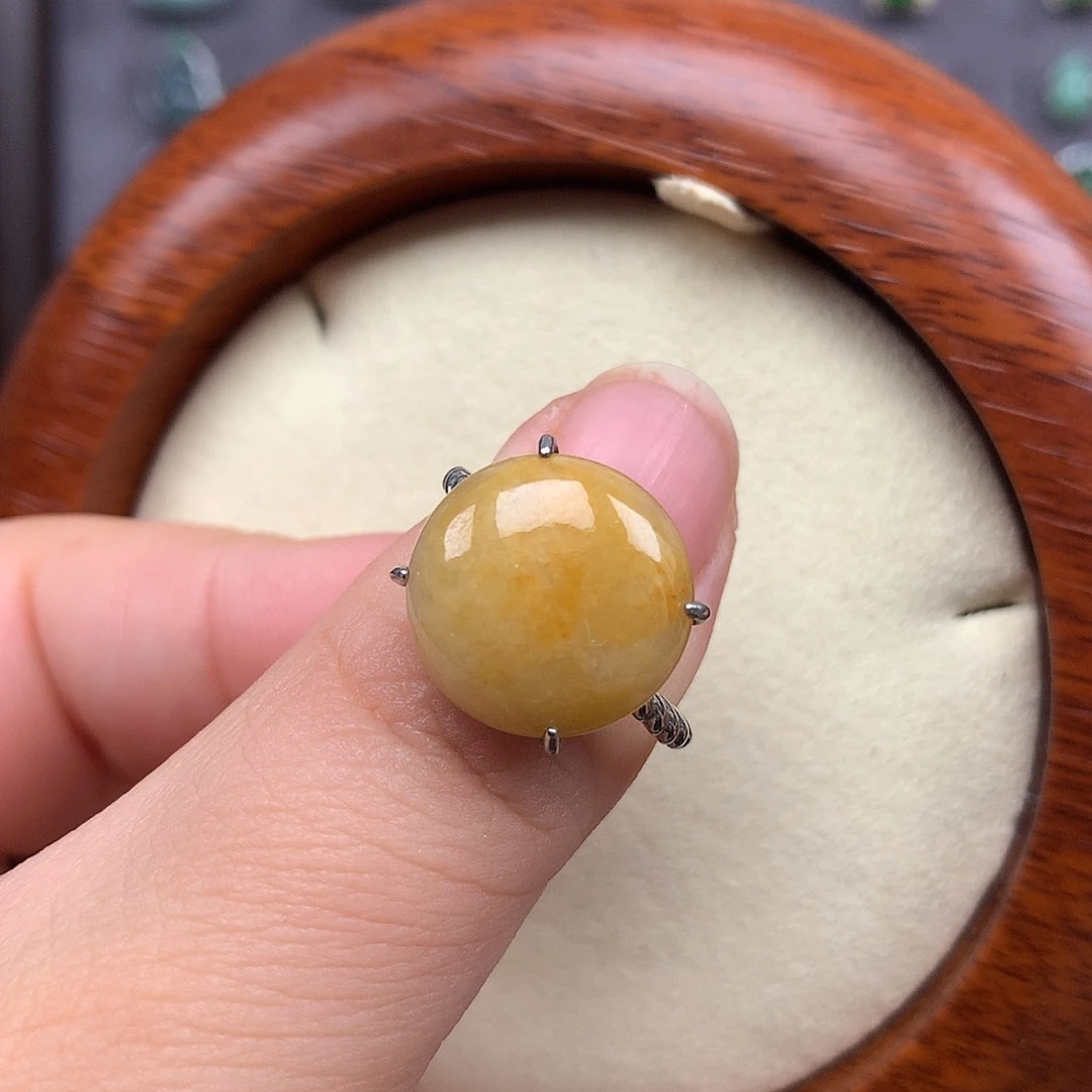 翡翠戒指银S925镶嵌戒指925