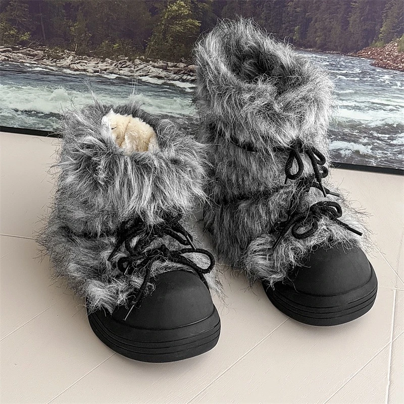 雪地靴女2025新款冬季大头厚底加绒加厚毛毛外穿保暖棉鞋防寒