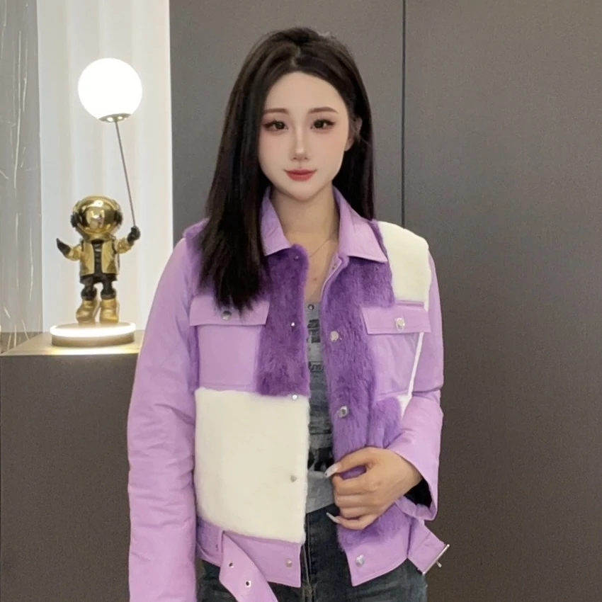 【七月推荐】 紫色洋气百搭短款宽松显白外套女-QIYUE-507Y