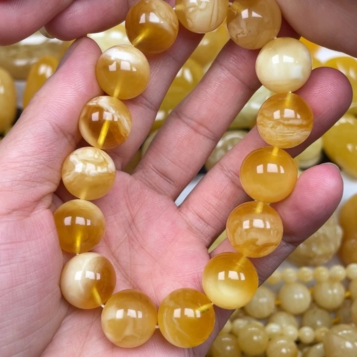 未镶嵌蜜蜡裸石蜜蜡15手串