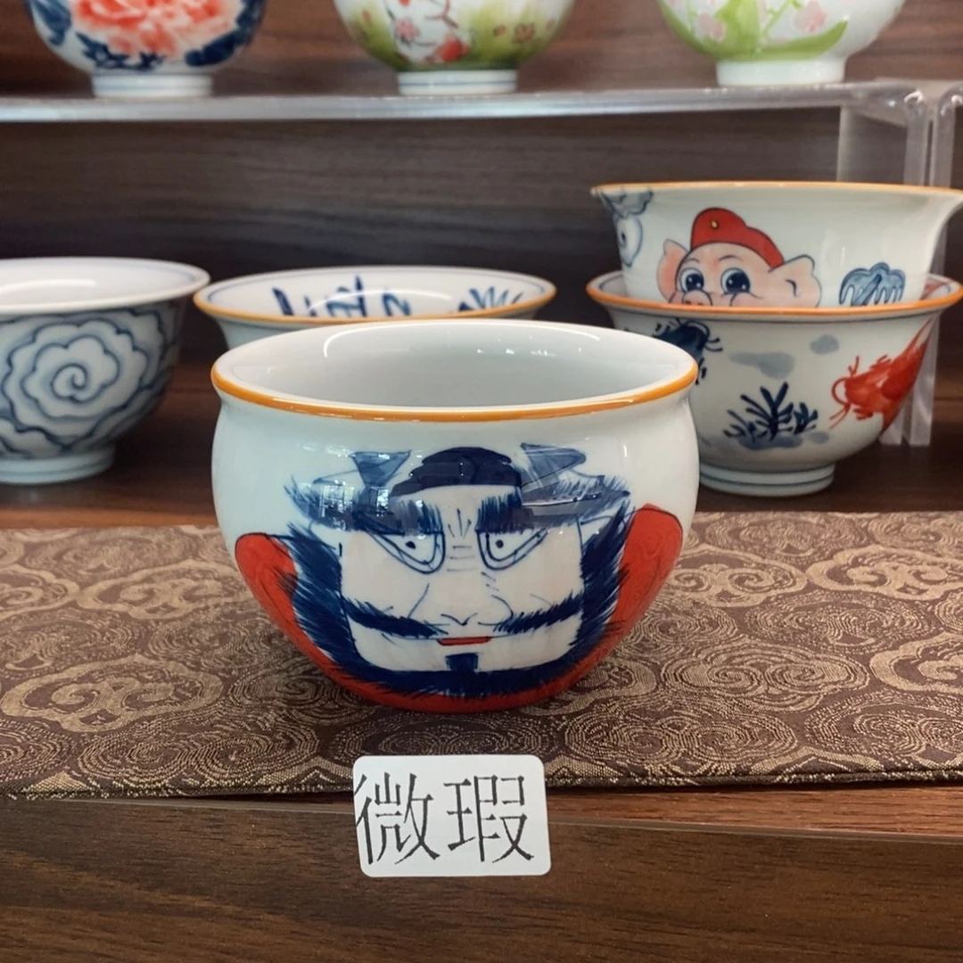 釉下彩老陶泥手工绘制