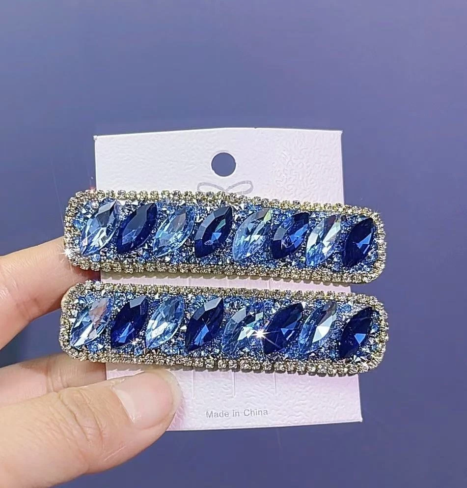 韩版轻奢水钻BB夹复古水晶满钻侧边夹发卡高级感侧边夹刘海夹