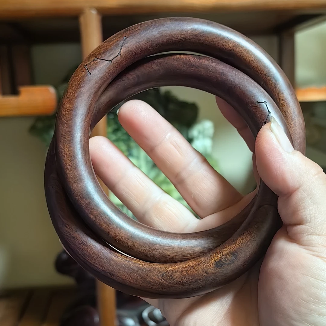 非金属木质手镯 本尊自戴款 孤品百年红心枣木乾坤圈kai光+持男款