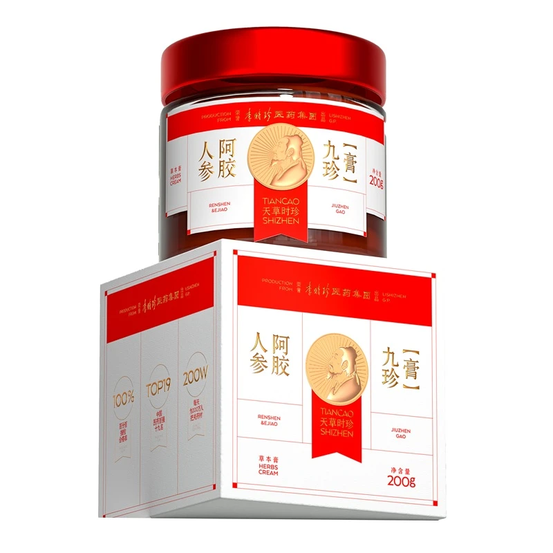 天草时珍 人参阿胶九珍膏大厂黄金方古法熬制养生送礼200g*1瓶装