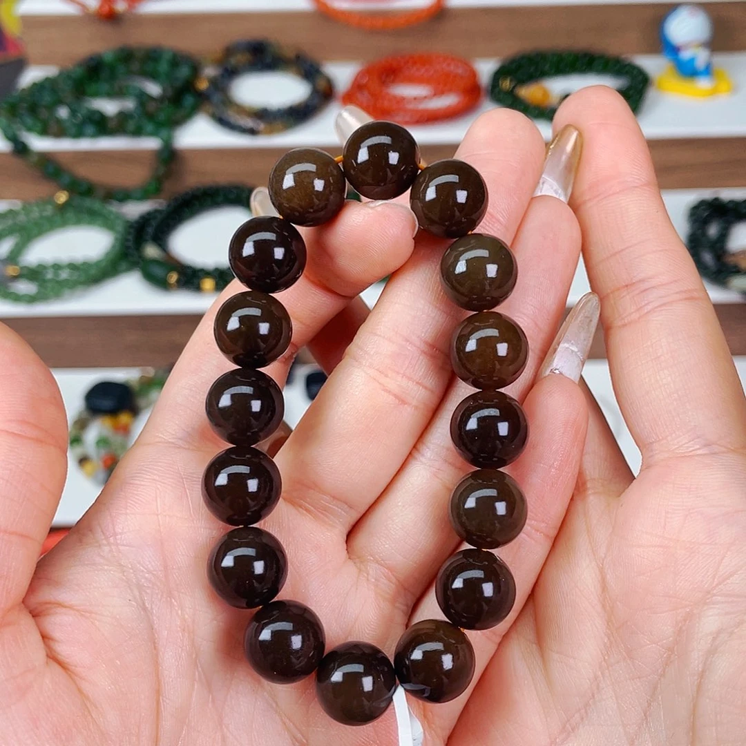 和田玉12mm孤品亮光新疆楼兰全糖单圈未镶嵌