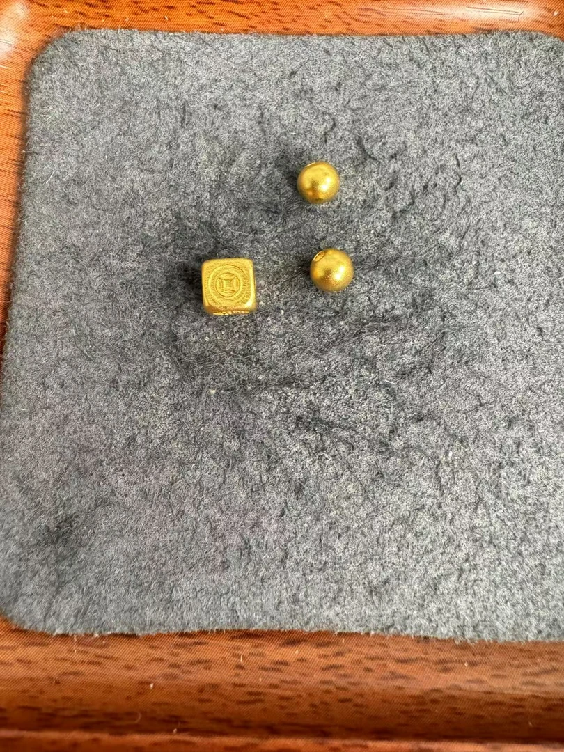 足金999 卡5古法金珠吉祥方糖