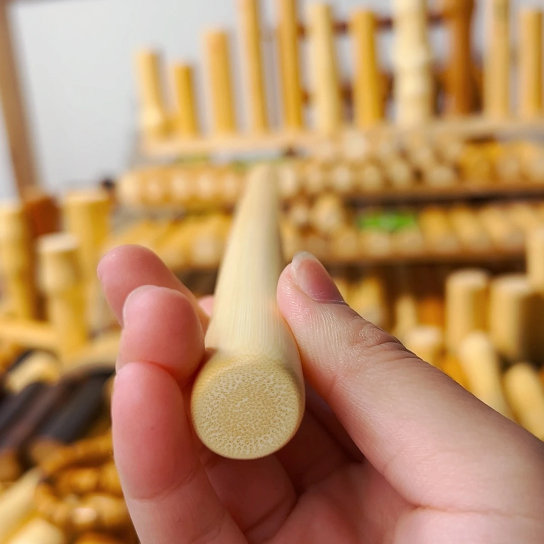 实心玉竹手把件文玩