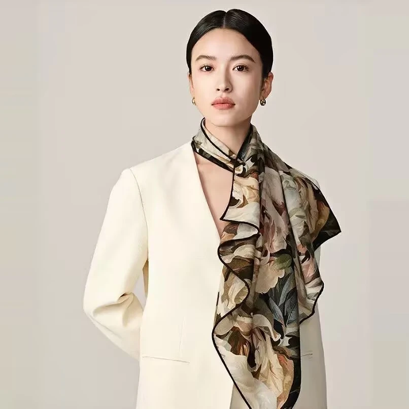 诺玛卡栾【玫瑰的故事】时尚百搭丝毛女士围巾丝巾披肩65*65