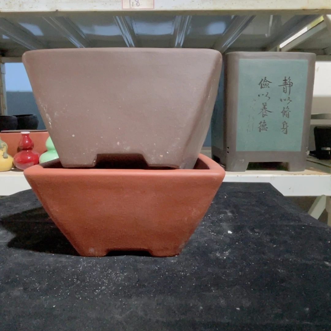 18.5×9.5紫砂花盆2个