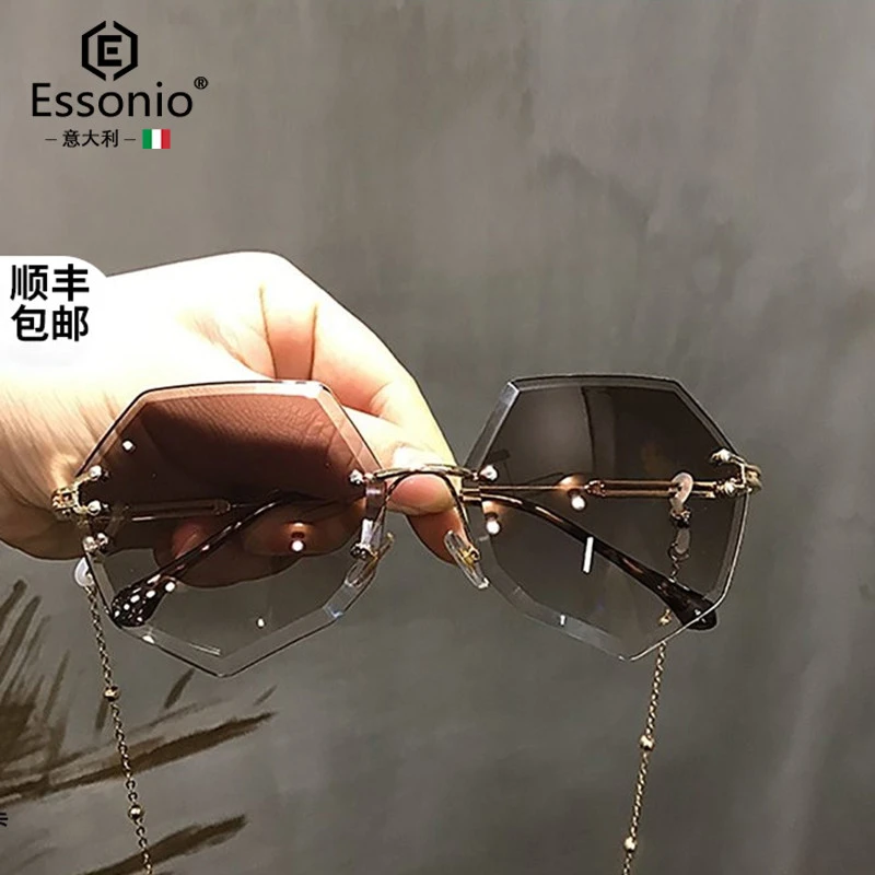 德国奥太阳镜女新款墨镜眼镜防紫外线偏光镜无框大脸显瘦