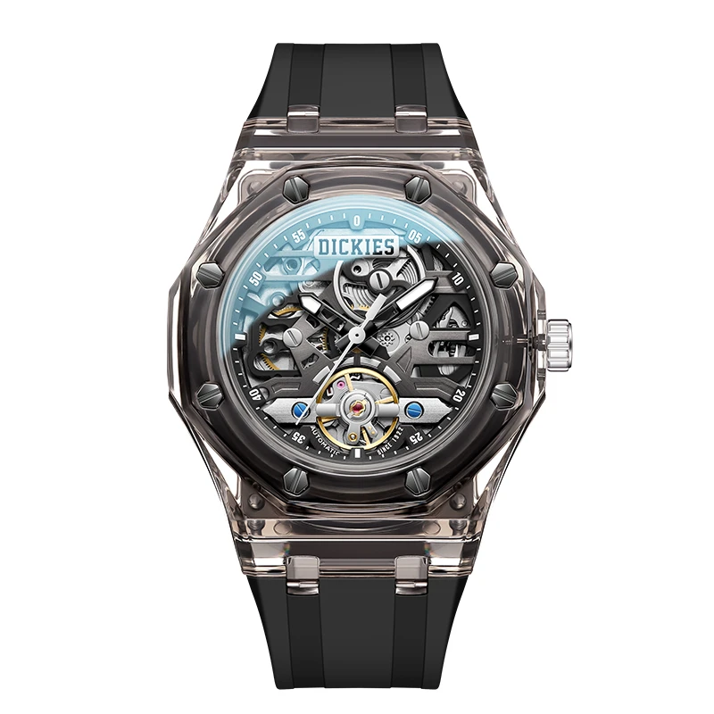 Dickies手表街头甜酷情侣高颜值冰韧透明镂空自动机械手表学生表