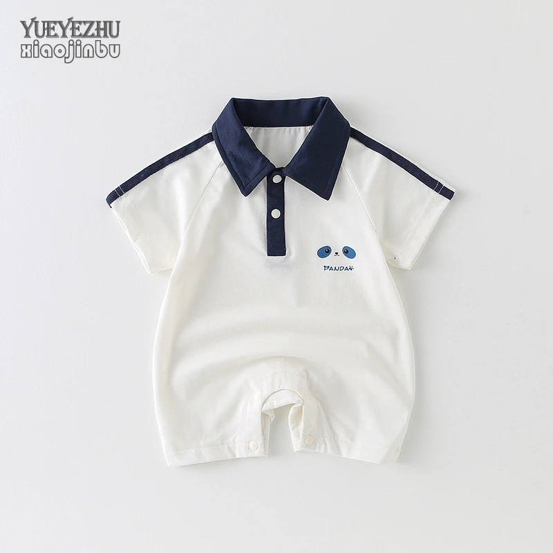 韩版婴儿衣服夏季男宝宝短袖连体衣夏装卡通休闲哈衣新生儿半袖潮