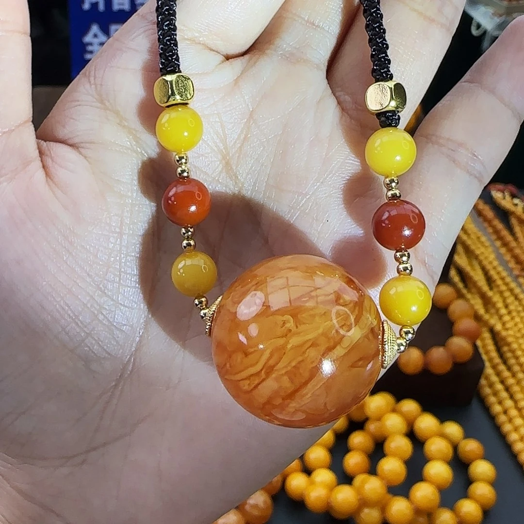 琥珀未镶嵌颈饰26MM