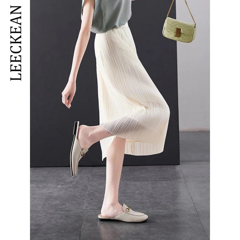 【尖货甄选】日系重工压褶牙签褶直筒半身裙女2025新款显瘦白色半裙