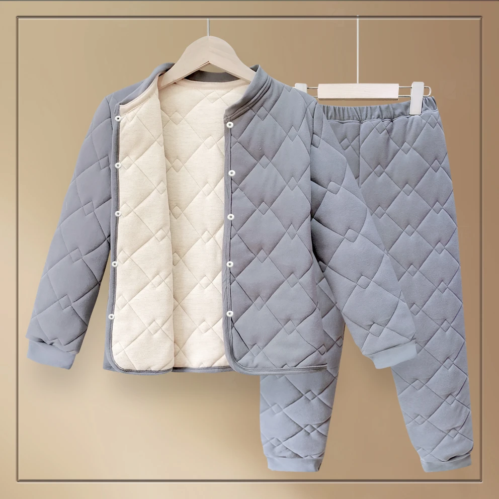 秋冬男童女童校服神器学生内搭棉服加厚内胆棉袄儿童保暖衣套装