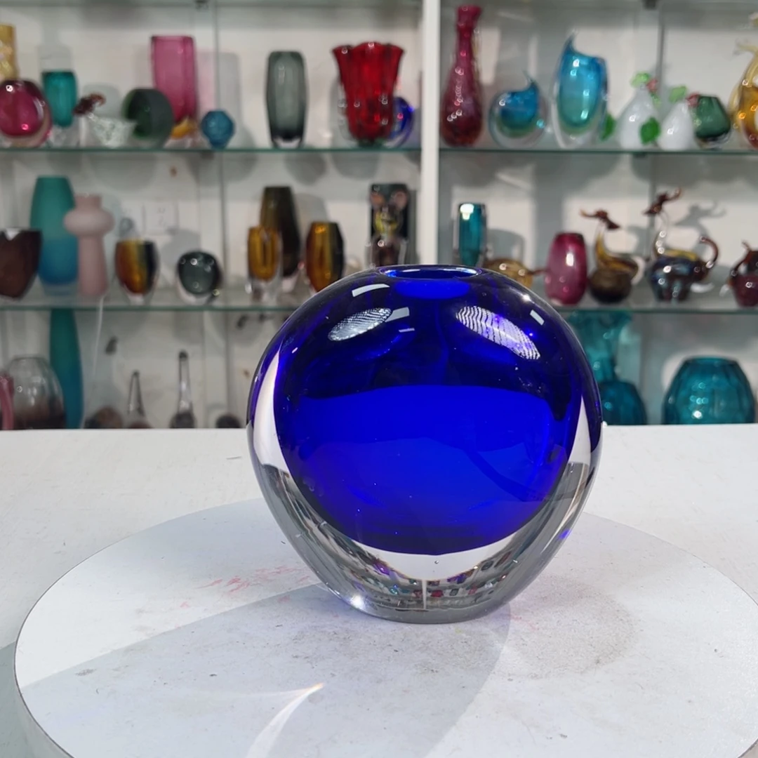 幻彩琉璃花器纯手工制作高度 14 微瑕