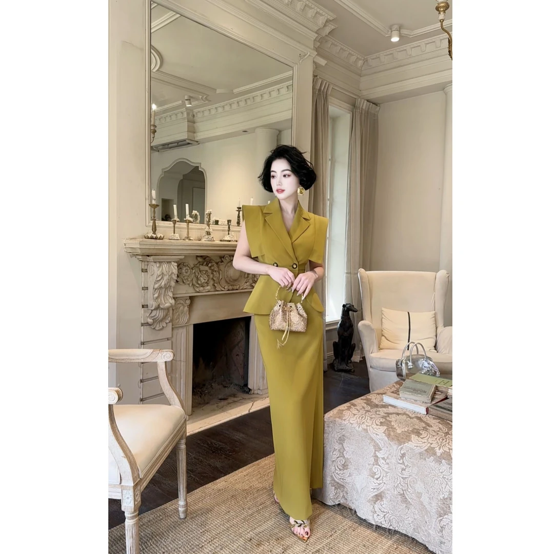 LYXJ【画廊转角】西装套装2025春夏新款气质时尚高腰显瘦职业套西