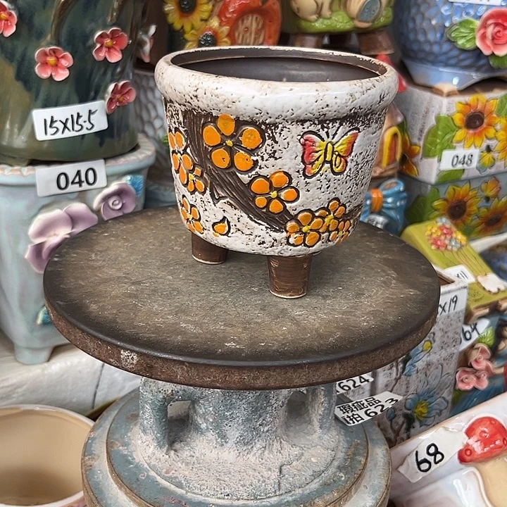 紫砂花盆粗陶材质多肉花盆