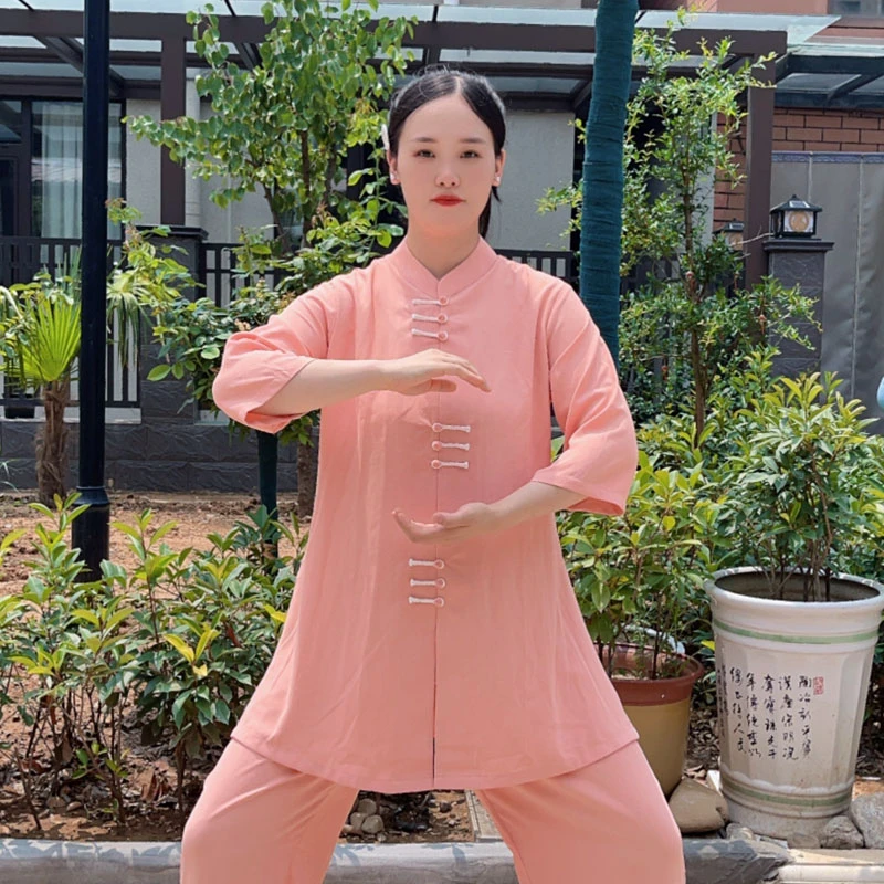 春夏薄款太极服女飘逸透气新中式国风太极拳练功服八段锦表演服