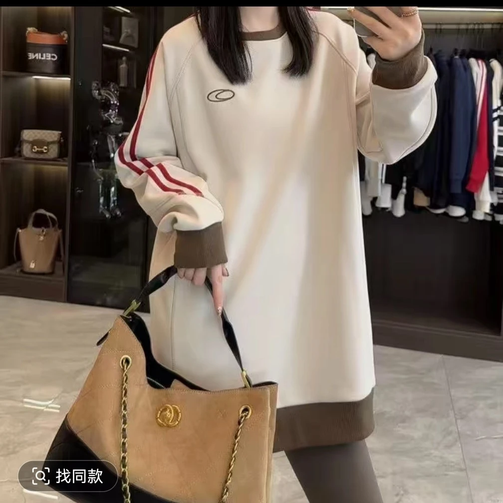 秋冬新款中长款圆领宽松韩版百搭卫衣