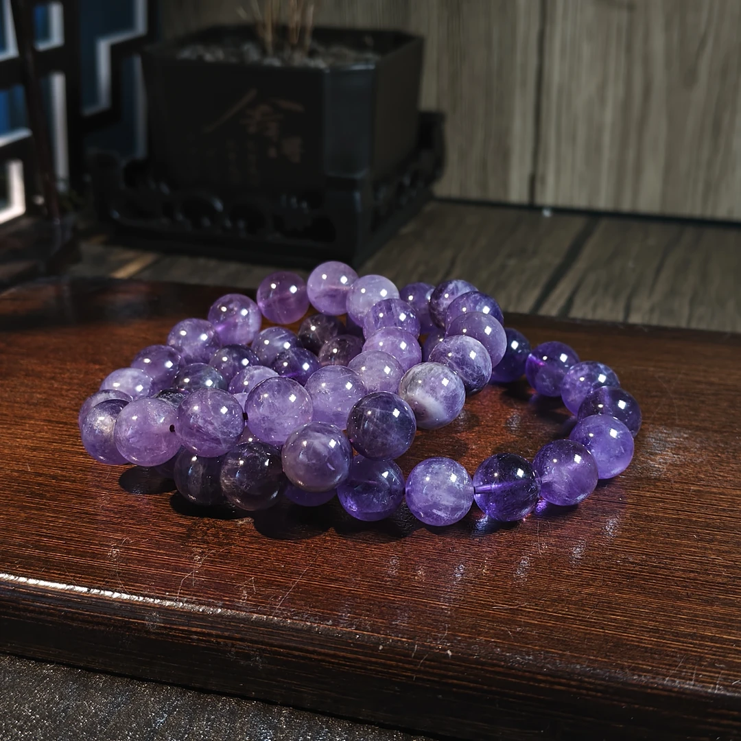 【书记甄选】天然紫水晶单圈手链 多样式发一件 约12mm BB373