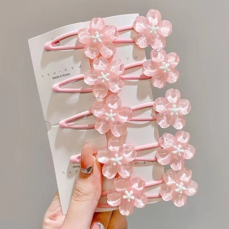 可爱粉红樱花发夹儿童发卡刘海夹边夹多巴胺公主发饰碎发发卡bb夹