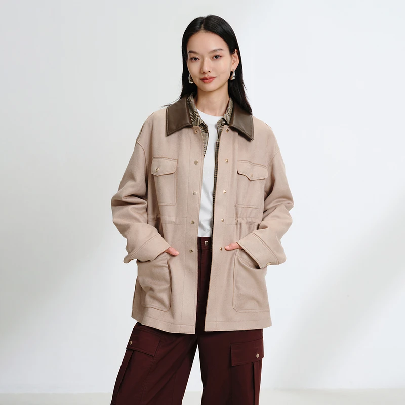 EP YAYING雅莹女装 旷野美拉德复古中长款抽绳外套 2025新款1255A