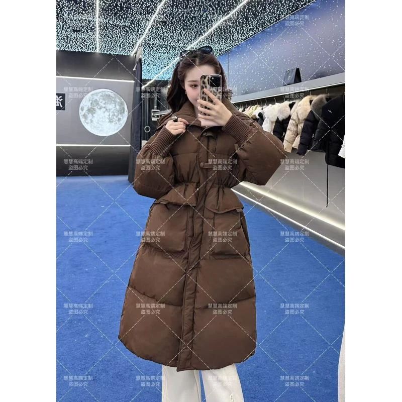 【冰雪奇缘】90白鸭绒 针织拼接大翻领中长款羽绒服 JYYRJN6601