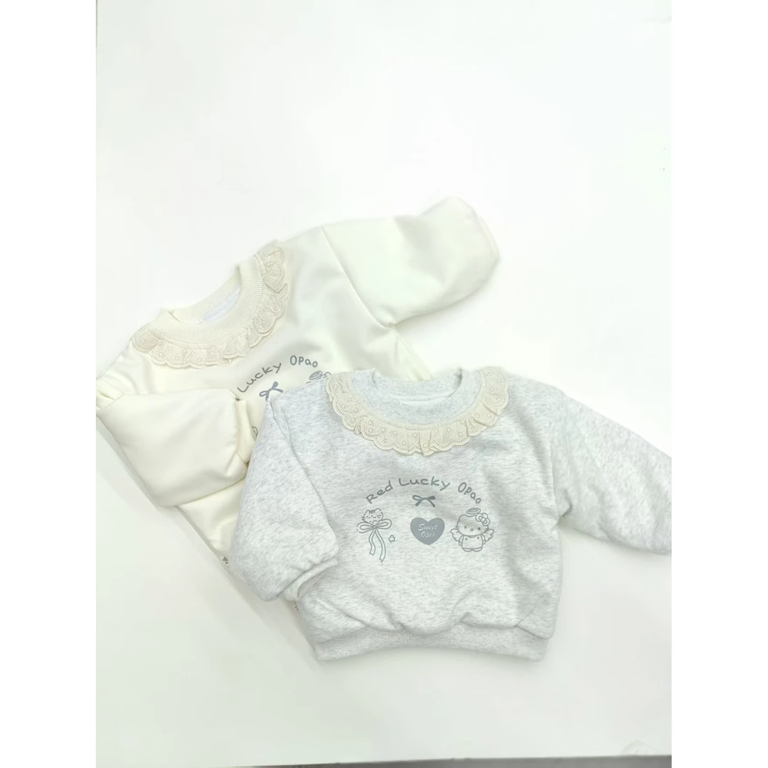 新款小猫花边儿童棉卫衣78825