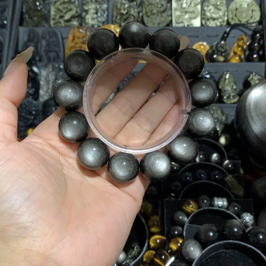 未镶嵌黑曜岩手链天****3