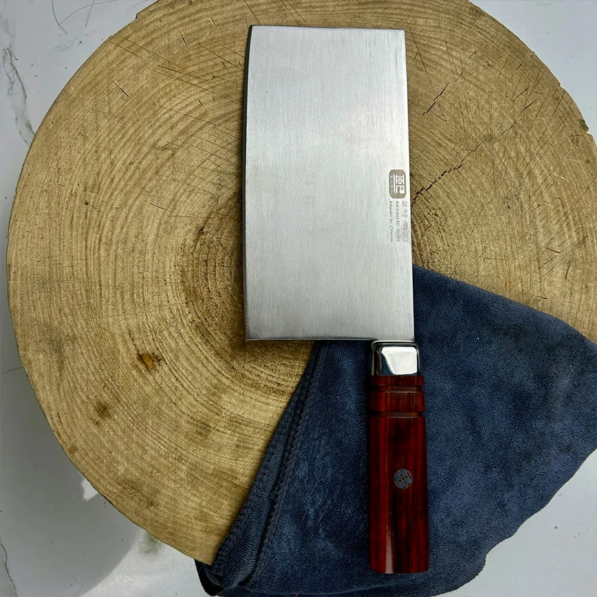 进口M390粉末钢通体酒店厨师专用刀家用菜刀中式切片刀切菜切肉