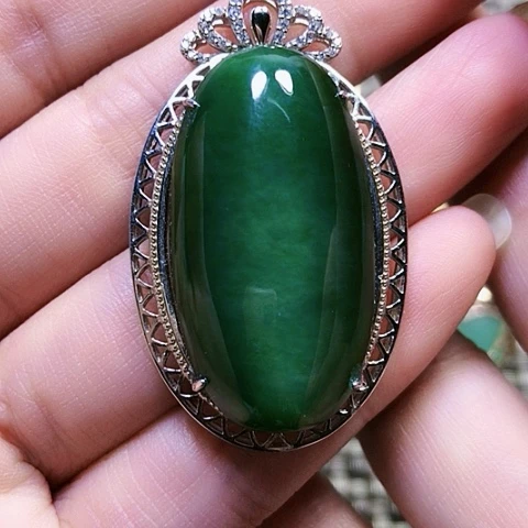 和田玉银S925镶嵌戒指