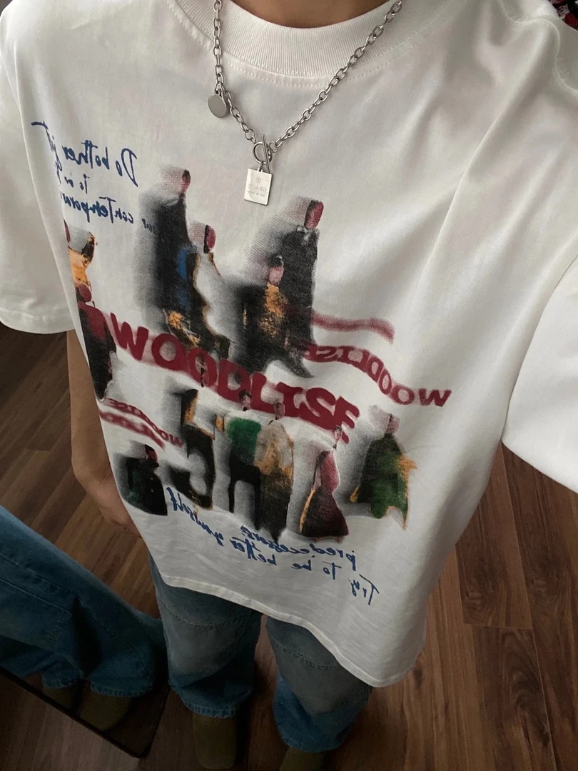 260g重磅100%纯棉夏季短袖T恤动漫图画印花潮流ins半袖圆领百搭款