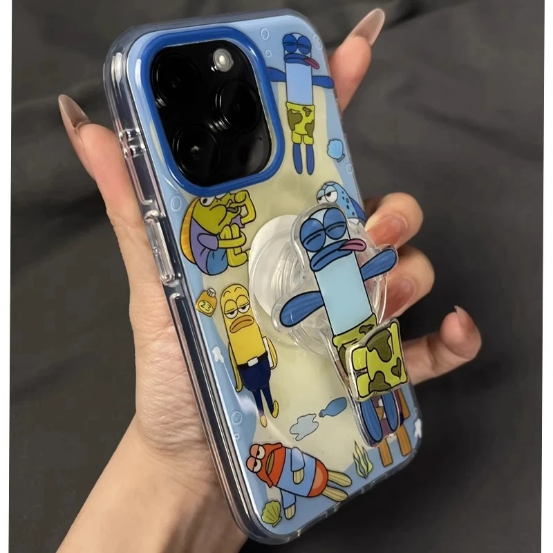 比奇堡居民适用苹果16promax手机壳新款iphone17pro创意支架15潮