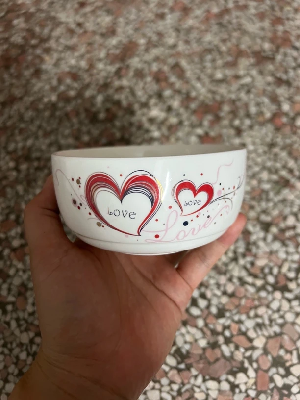 6个爱心Love骨瓷碗4.25英寸11厘米饭碗汤碗小碗