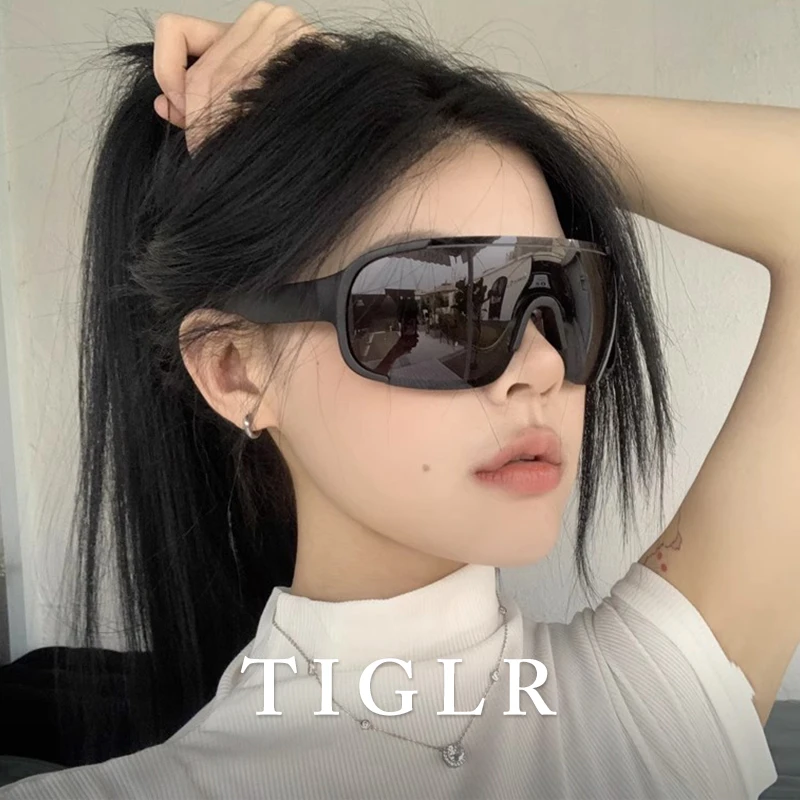 帝格勒户外运动骑行黑色墨镜女高级感登山护目防风防紫外线太阳镜