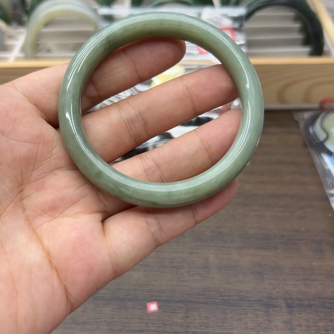 和田玉未镶嵌手镯57.2圈围11