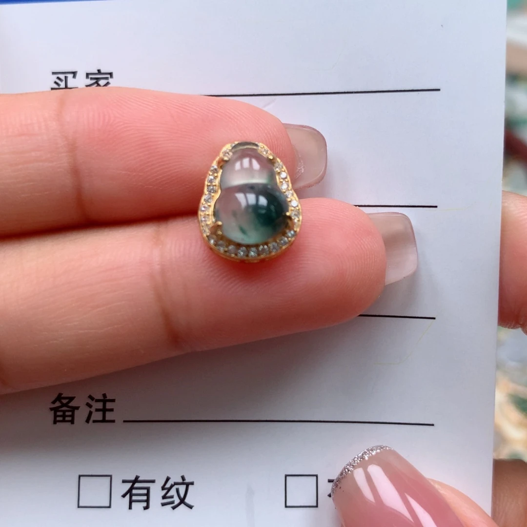 颈饰银S925镶嵌翡翠