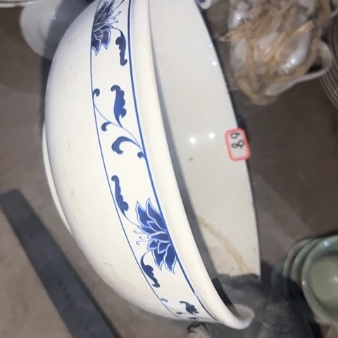 瓷片国营厂库存微瑕23厘米底磕68