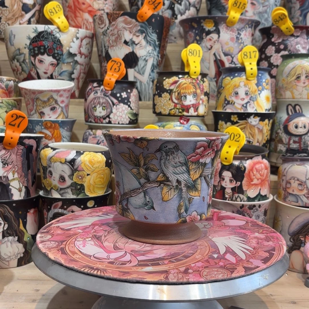 景德镇手绘花盆陶瓷14/12