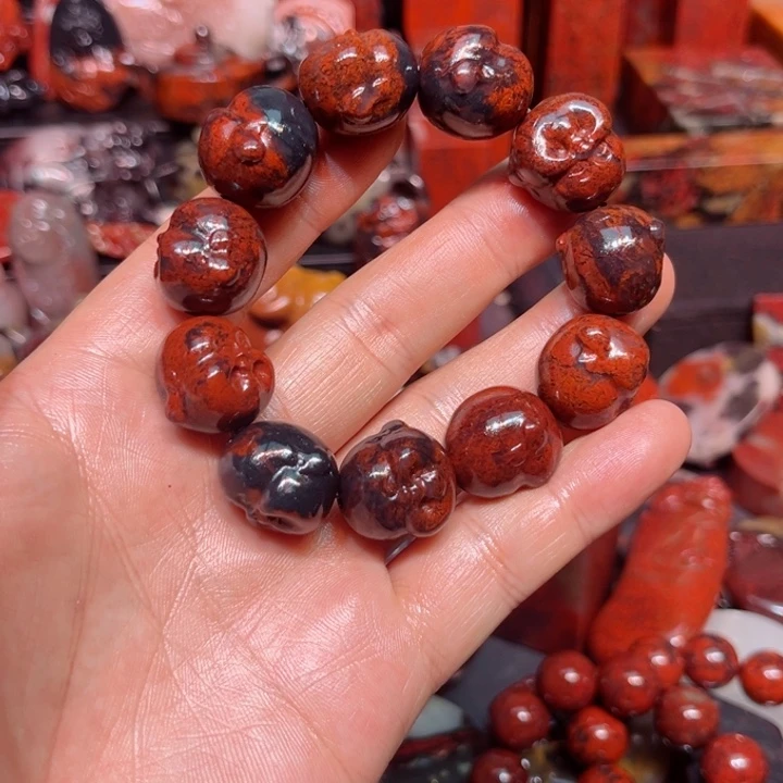 玉黑底红手链系列